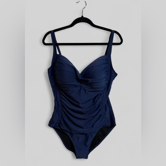 Hilor One Piece Swimsuits Front Twist Swimwear Shirred Tummy Control 14 NWT - Picture 8 of 10